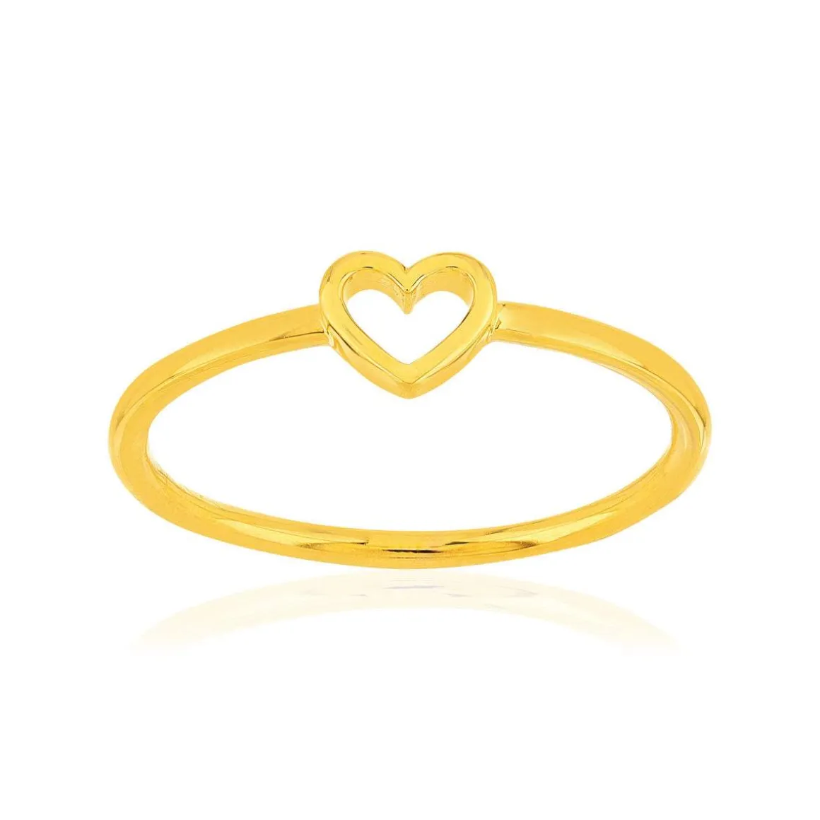 Bague plaqué or jaune motif coeur