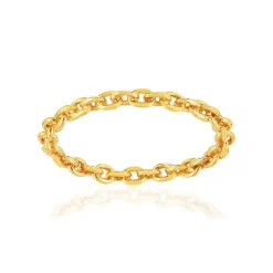 Bague plaqué or jaune motif maille