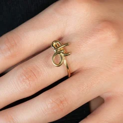 Bague plaqué or jaune noeud