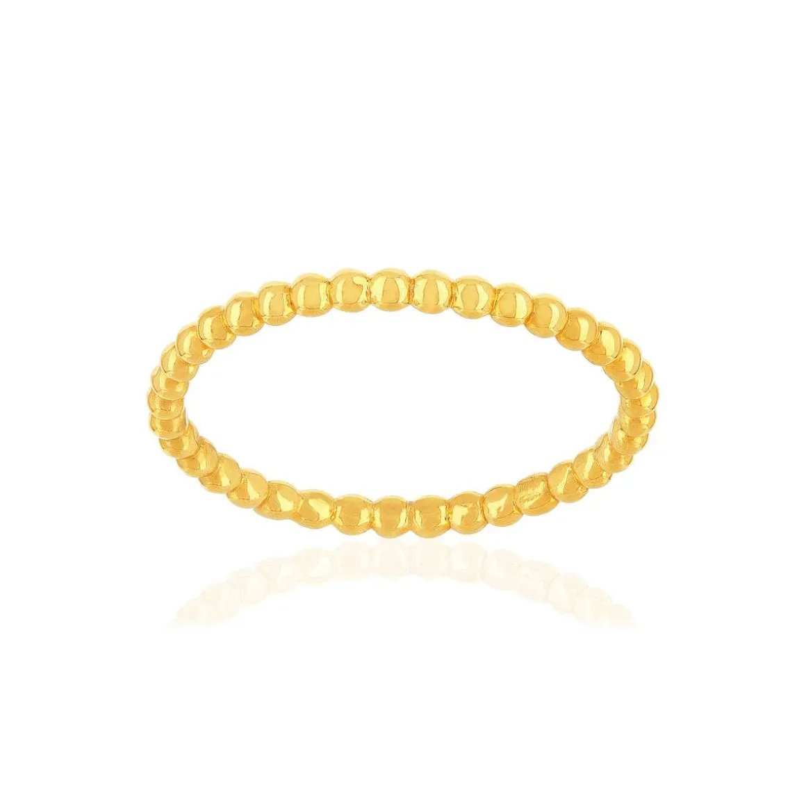 Bague plaqué or jaune perlée