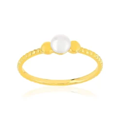 Bague plaqué or jaune perle