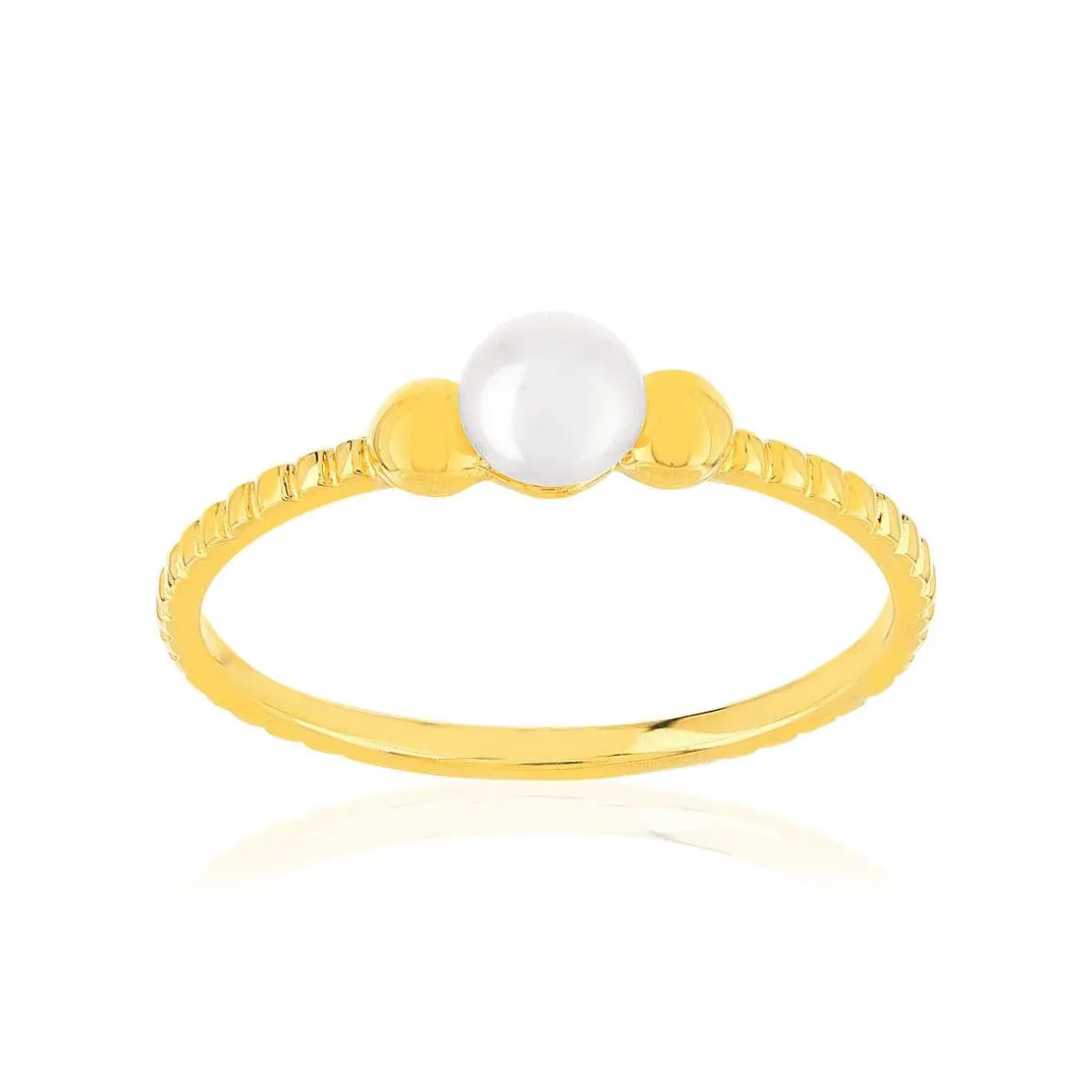 Bague plaqué or jaune perle