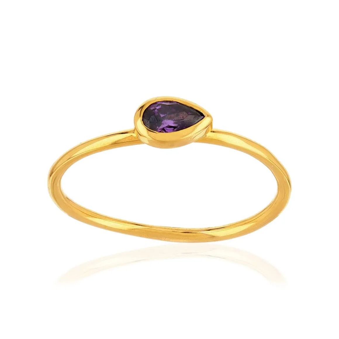 Bague plaqué or jaune pierre imitation