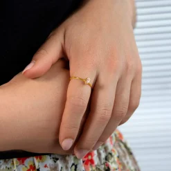 Bague plaqué or jaune pierre imitation