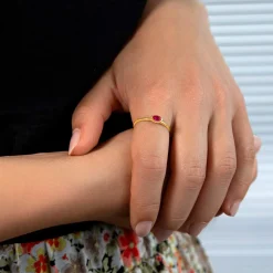 Bague plaqué or jaune pierre imitation