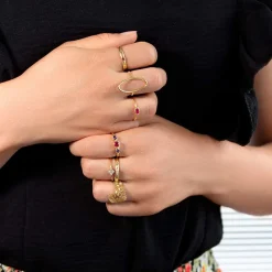 Bague plaqué or jaune pierre imitation