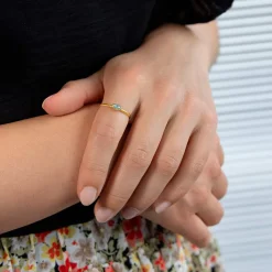 Bague plaqué or jaune pierre imitation