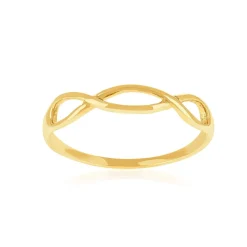 Bague plaqué or jaune torsadé