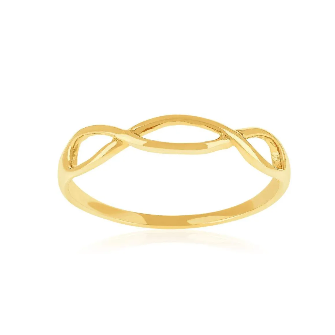 Bague plaqué or jaune torsadé