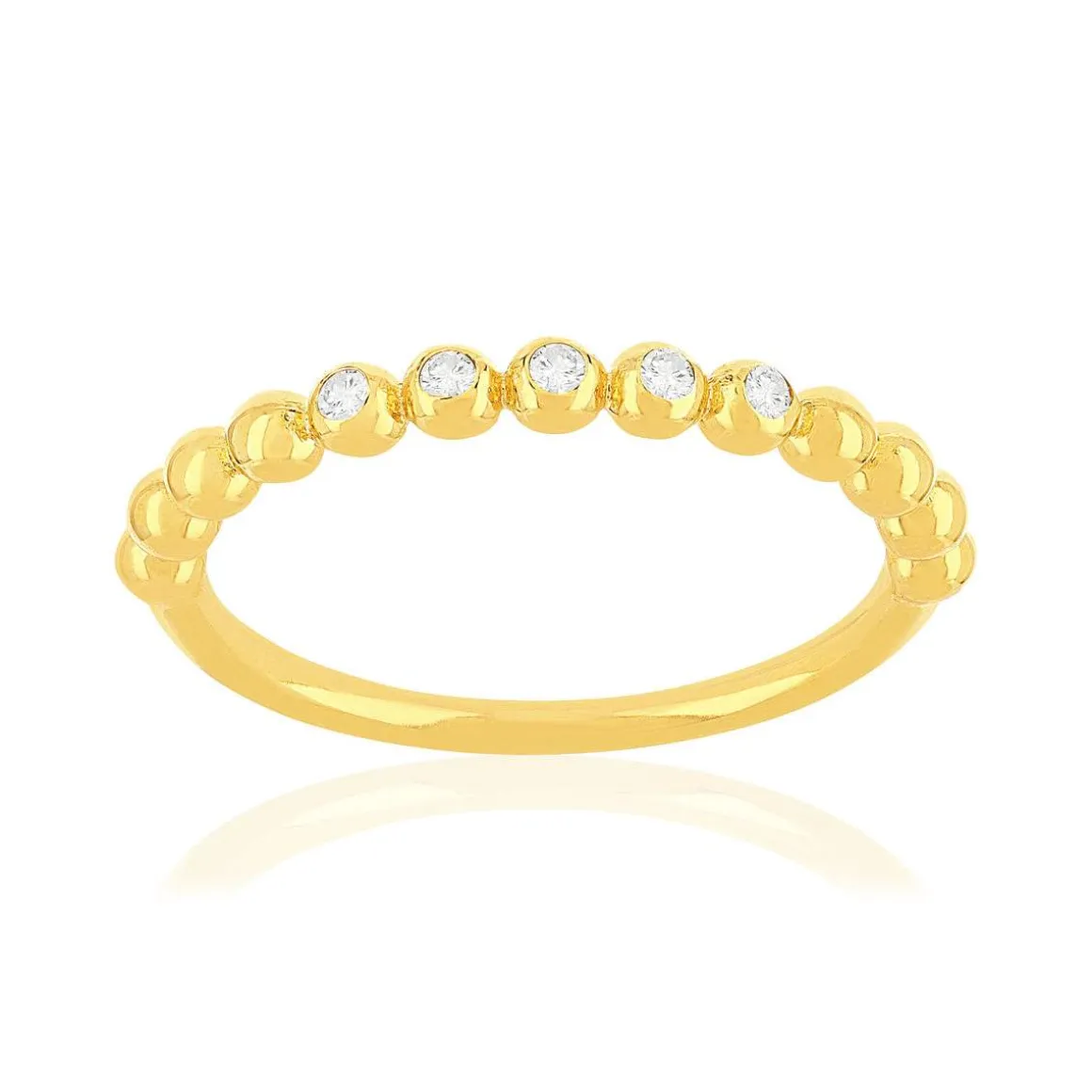 Bague plaqué or jaune zirconias