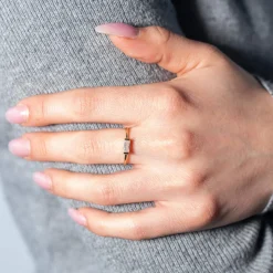Bague plaqué or jaune zirconia blanc