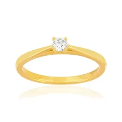 Bague plaqué or jaune zirconias serti 4 griffes
