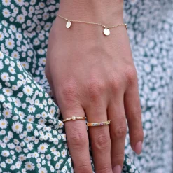 Bague plaqué or jaune zirconias blancs