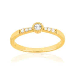 Bague plaqué or jaune zirconias blancs