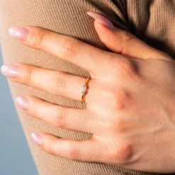 Bague plaqué or jaune zirconias