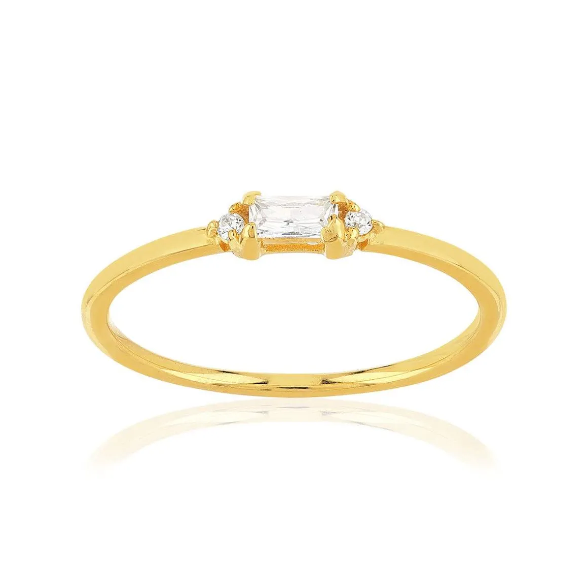Bague plaqué or jaune zirconias