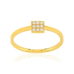 Bague plaqué or jaune zirconias blancs
