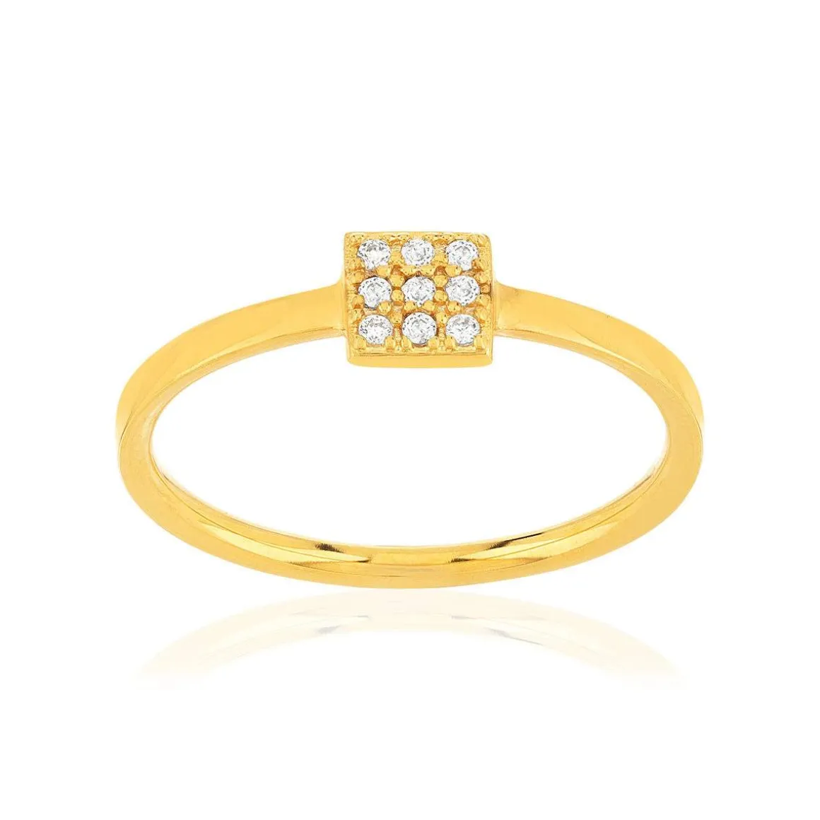 Bague plaqué or jaune zirconias blancs