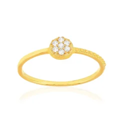 Bague plaqué or jaune zirconias blancs