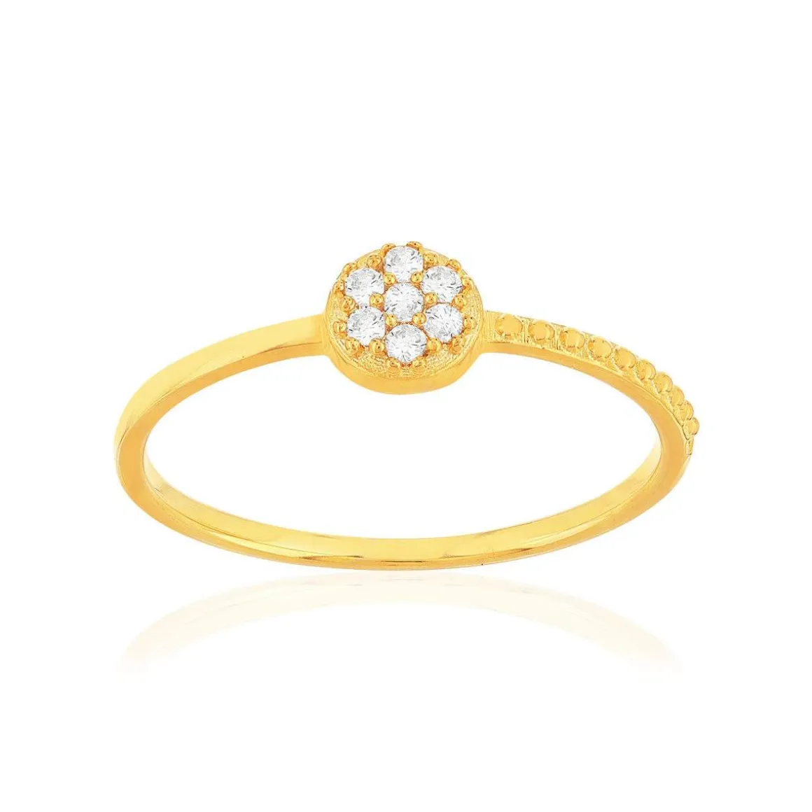 Bague plaqué or jaune zirconias blancs