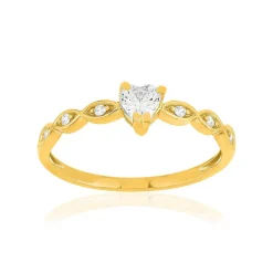 Bague plaqué or jaune zirconias blancs