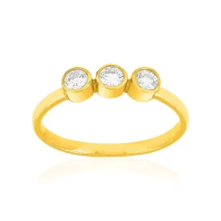 Bague plaqué or jaune zirconias