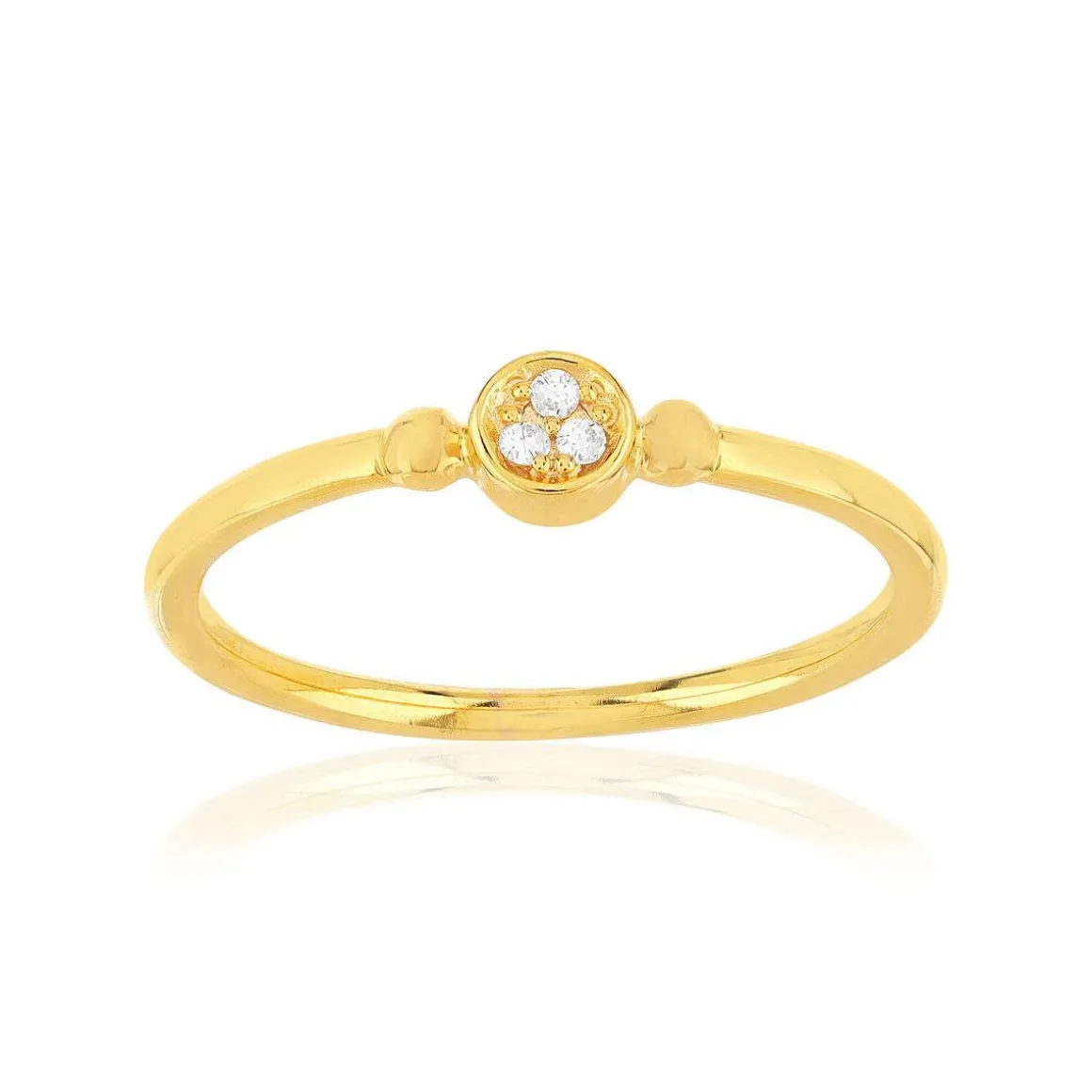 Bague plaqué or jaune zirconias blancs