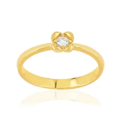 Bague plaqué or jaune zirconia blanc