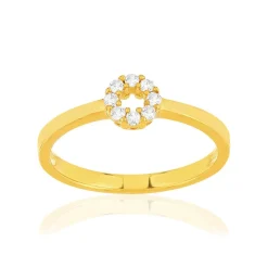 Bague plaqué or jaune zirconias