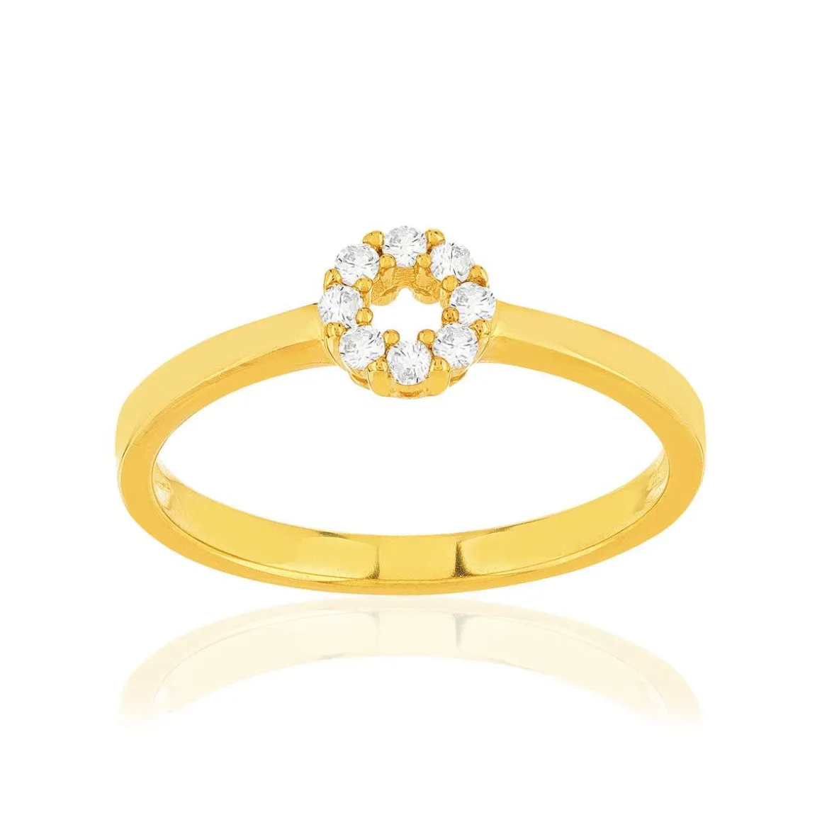 Bague plaqué or jaune zirconias