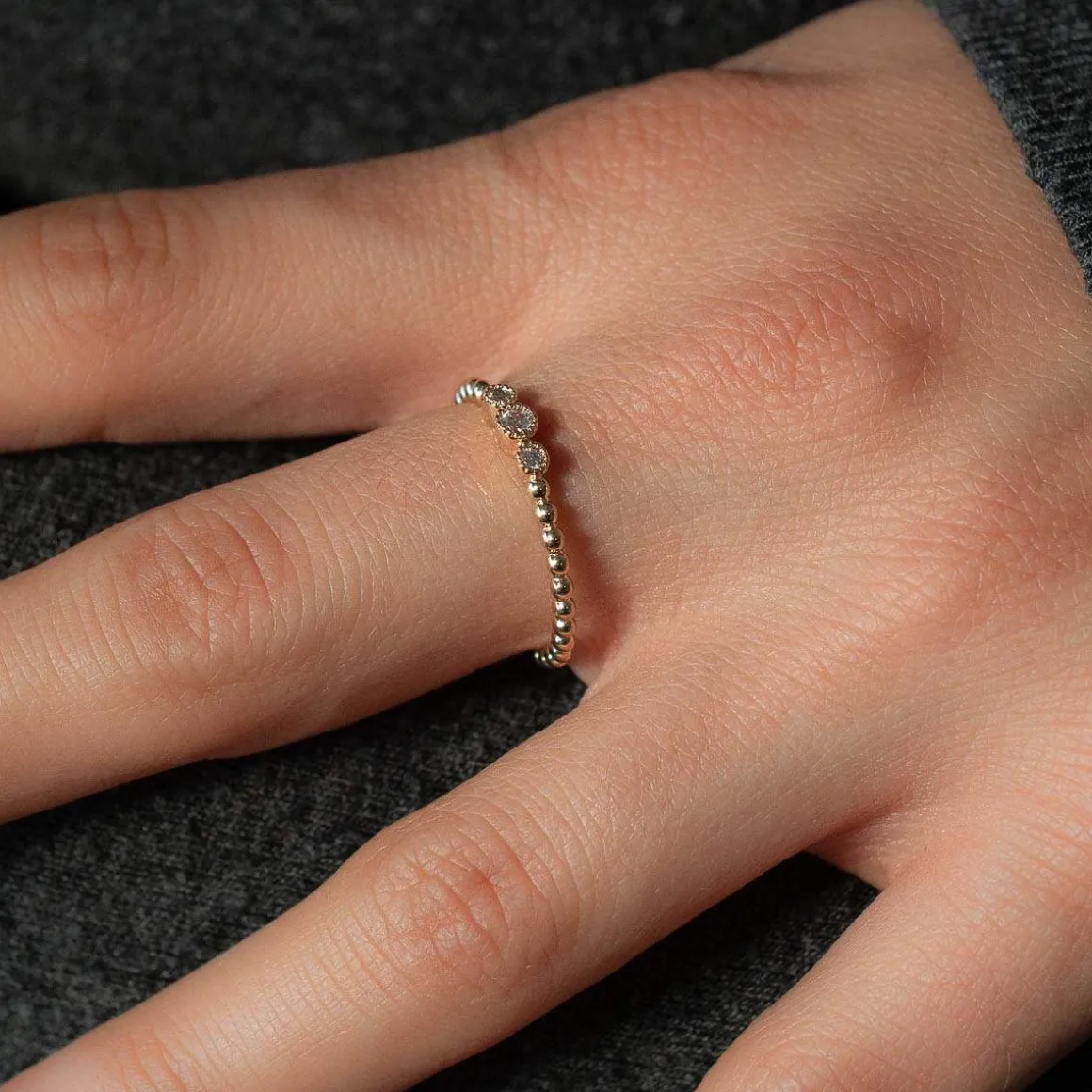 Bague plaqué or jaune zirconias