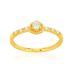 Bague plaqué or jaune zirconias