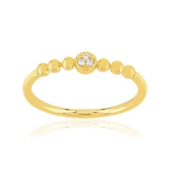 Bague plaqué or jaune zirconias blancs