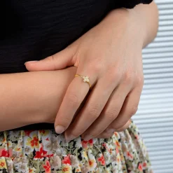 Bague plaqué or jaune zirconias