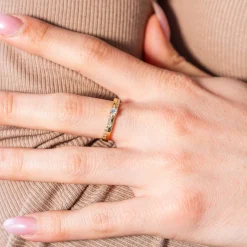 Bague plaqué or jaune zircons