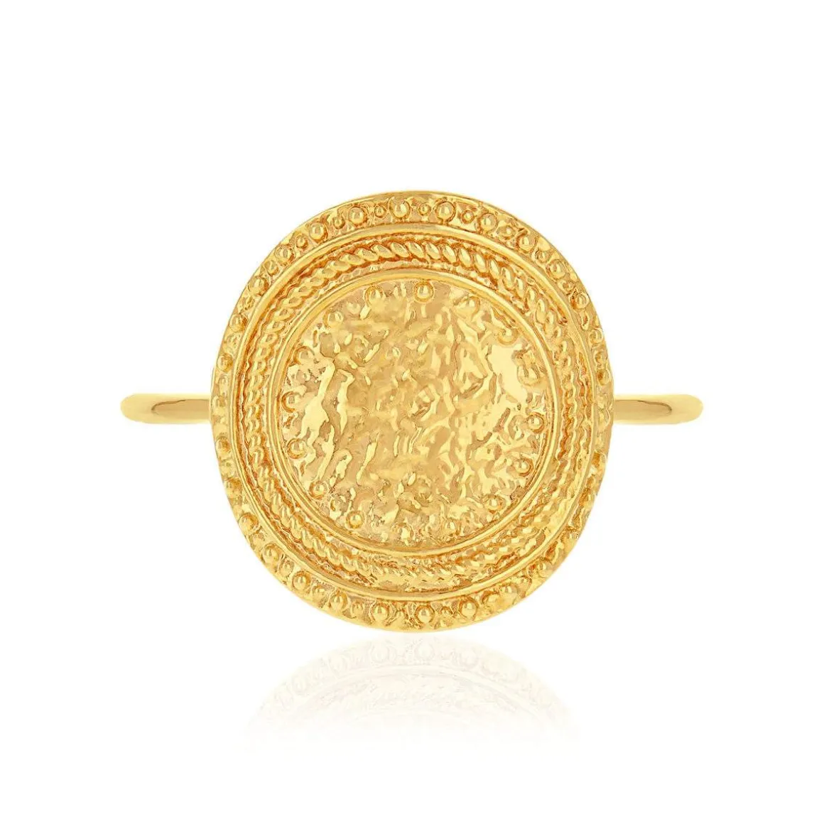 Bague plaqué or martelée