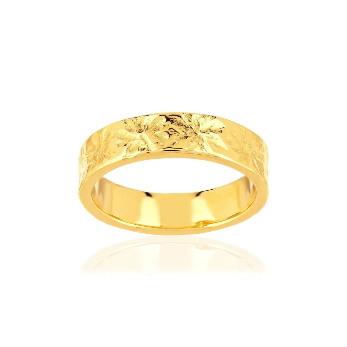 Bague plaqué or martelée