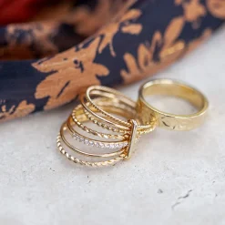 Bague plaqué or martelée