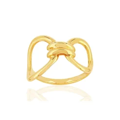Bague plaqué or motif anneaux