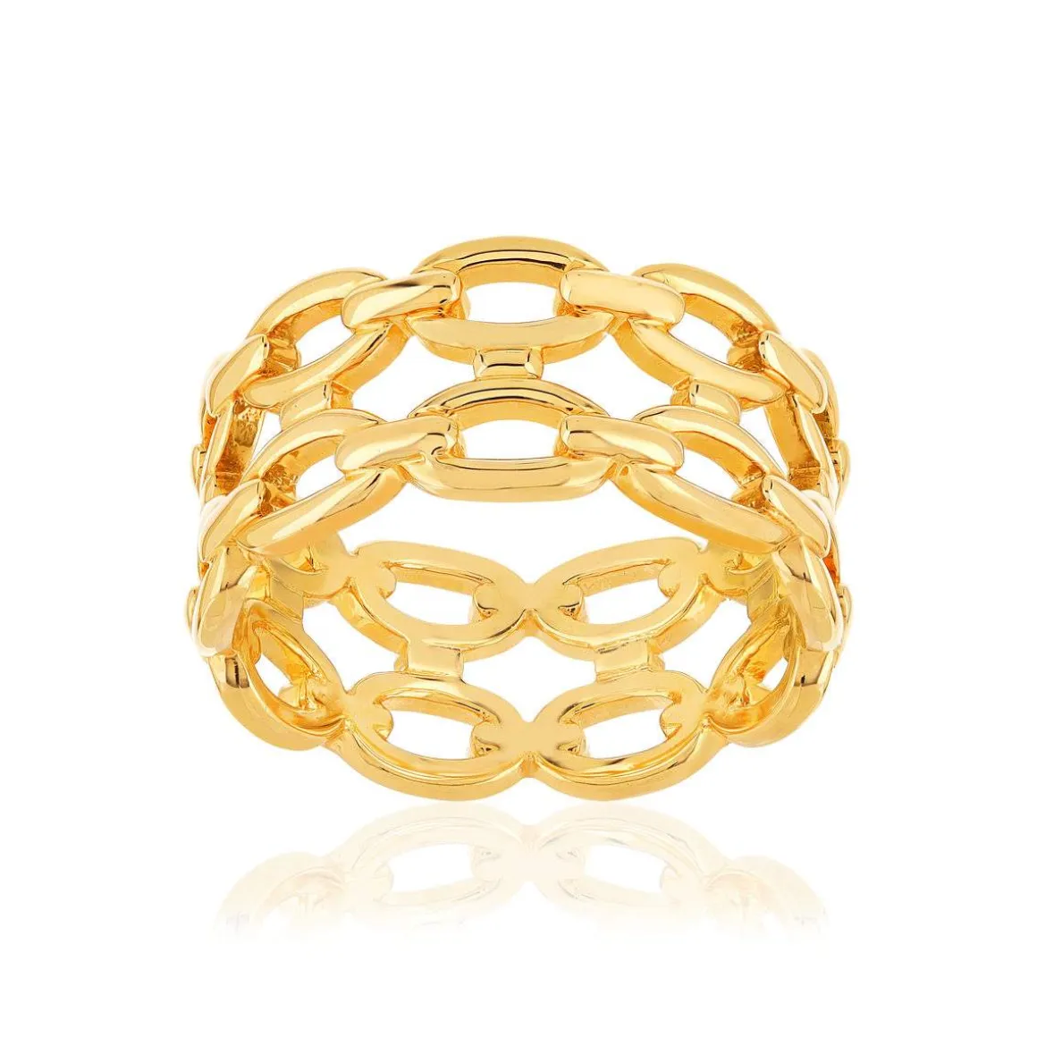 Bague plaqué or motif chaîne