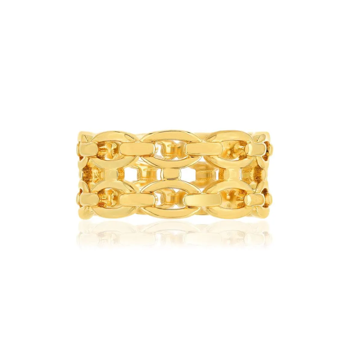Bague plaqué or motif chaîne