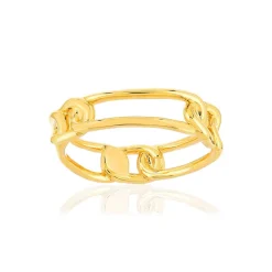 Bague plaqué or motif chaîne