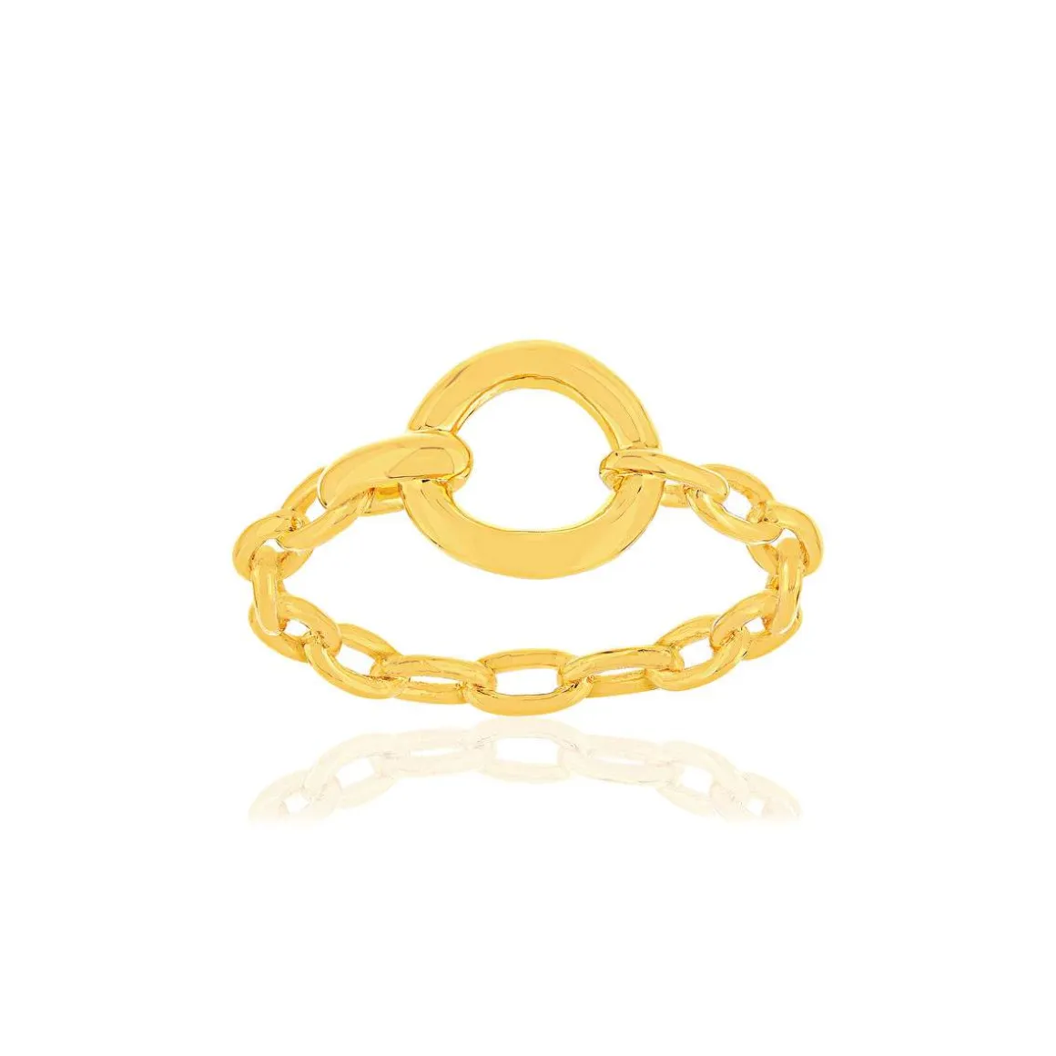 Bague plaqué or motif maillon