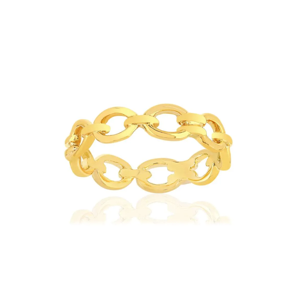 Bague plaqué or motif maillon