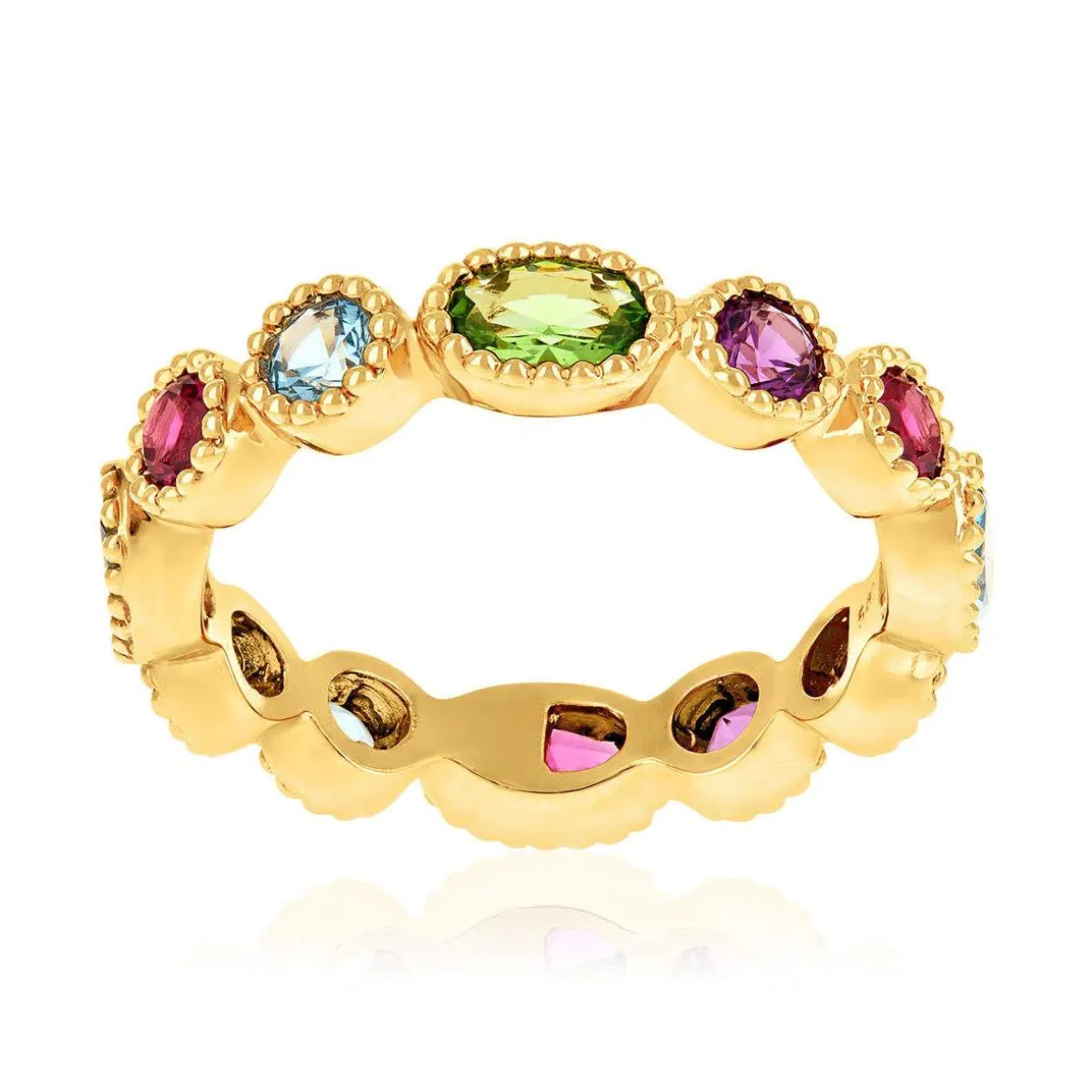 Bague plaqué or pierres synthétiques