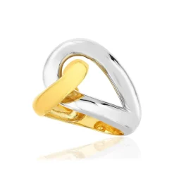 Bague plaqué or 2 tons volute