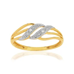 Bague plaqué or 2 tons zirconias