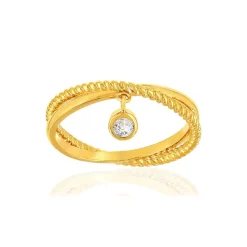 Bague plaqué or zirconia