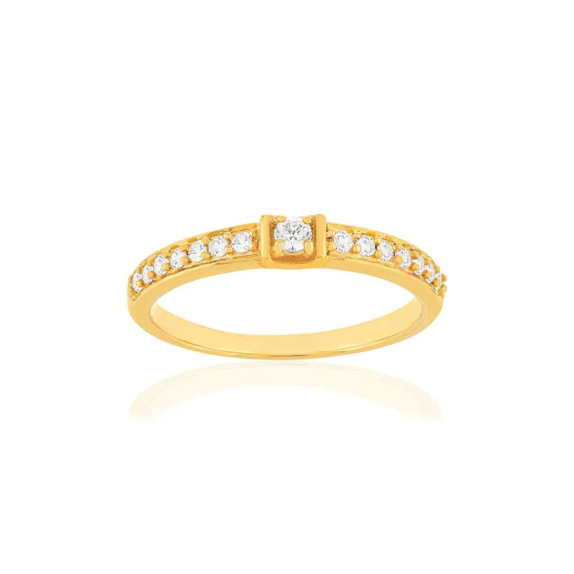 Bague plaqué or zirconias