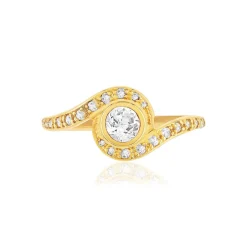 Bague plaqué or zirconias
